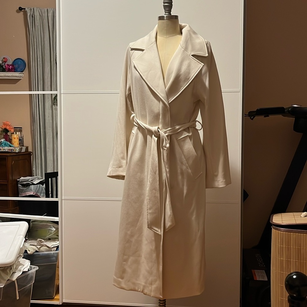CLEARANCE SALE - H&M Long White Coat - size XS